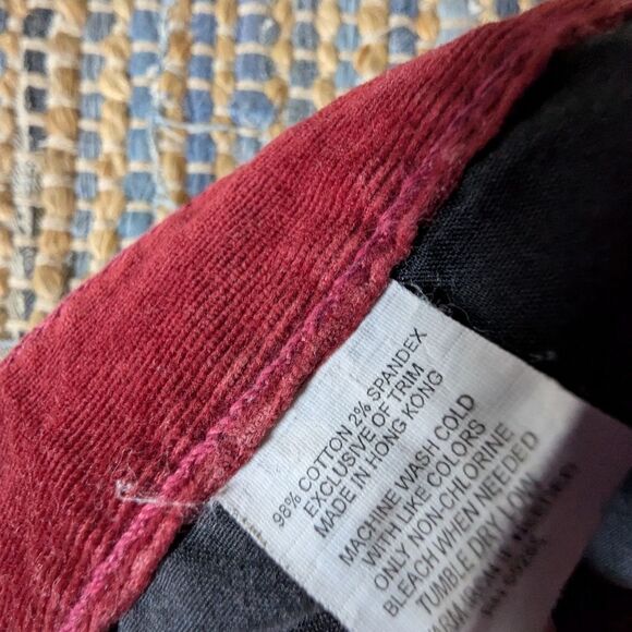 Vtg Express Corduroy Maroon Jeans Pants 6 Low Rise Bootcut Flare Made In Hong Ko - Picture 4 of 10